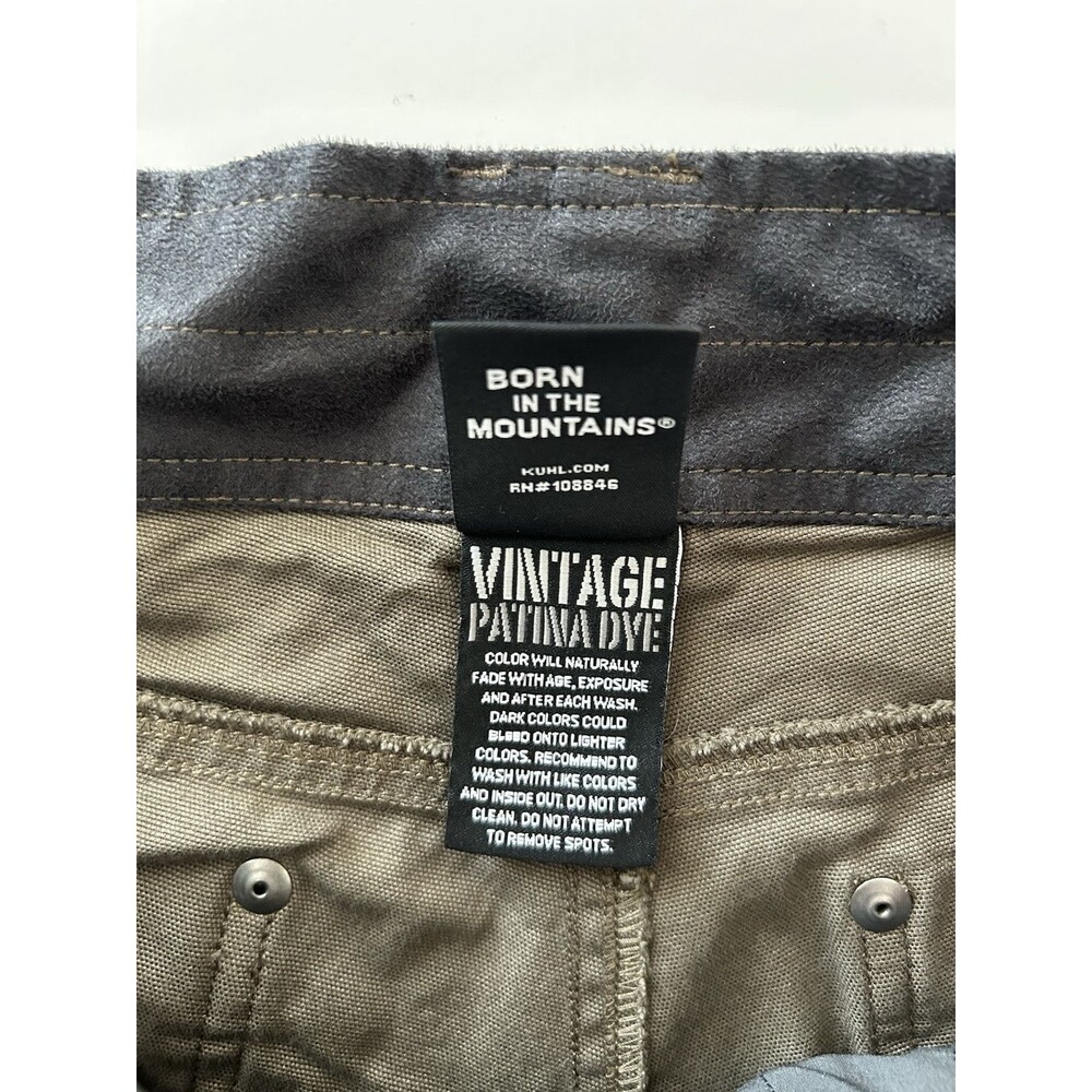 Kuhl Mens Kanvus Jean Pants Sz 33x31 Dark Khaki Stretch 5 Pocket Hiking Outdoor - Picture 13 of 13